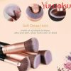 14Pcs Makeup Brushes Cosmetic Contour Foundation Eyebrow Black Gold Useful Tool