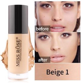 Waterproof Oil Control Light Natural Long-lasting Concealer Liquid Foundation (Option: BEIGE1)