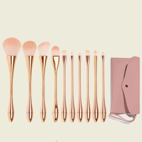 Small Waist Makeup Brush Set Soft Hair Loose Powder Makeup Tool (Option: Rose Red-10pcs and pink brush pack)