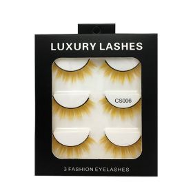 High-grade Color False Eyelashes Three-dimensional Thick Thickened Eyelash Cross Natural (Option: CS006)