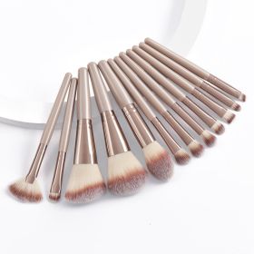 Set Of 12 Portable Makeup Brushes (Color: Brown)