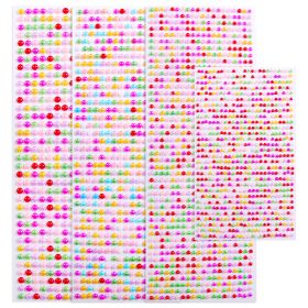 Electric Syllable Face Stickers Eyebrow Stickers Face Stickers Drill Nail Pearl Stickers (Option: Mixed color-646pieces)