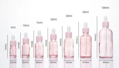 Glass Fine Oil Bottle Avoid Light Glue Head Dropper Bottle Essence Stock Bottling Cosmetics (Option: Pink-5ml)