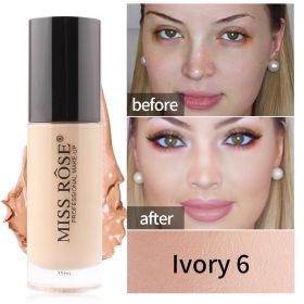 Waterproof Oil Control Light Natural Long-lasting Concealer Liquid Foundation (Option: IVORY6)