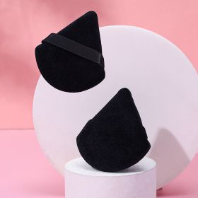 Puff Suede Dry Powder Puff Fan Loose Powder Puff Makeup Sponge (Option: Opp4-Black)